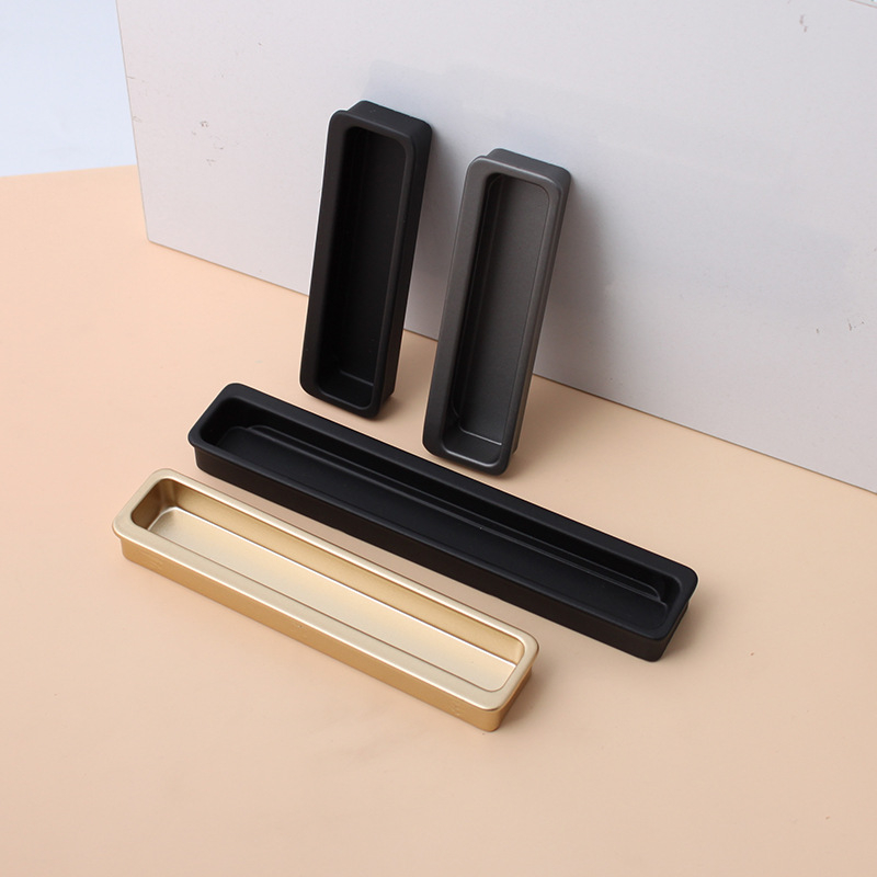 Aluminijski skriveni ugrađeni držač za ormare, ladice i vrata ormara (Materijal: aluminij; Stil: moderni minimalistički; Premaz: oksidacija)