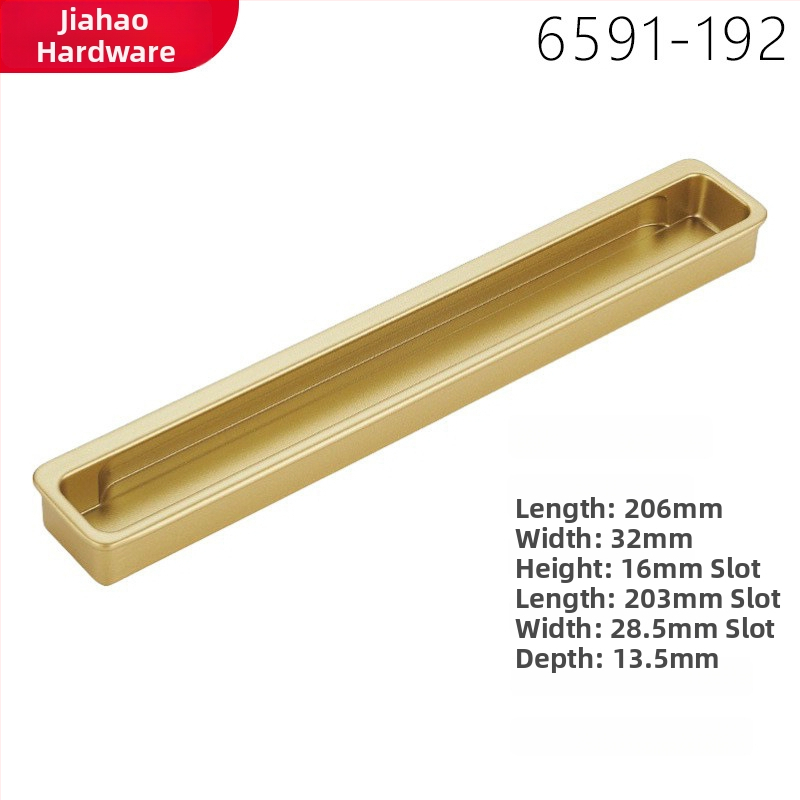 Aluminijski skriveni ugrađeni držač za ormare, ladice i vrata ormara (Materijal: aluminij; Stil: moderni minimalistički; Premaz: oksidacija)