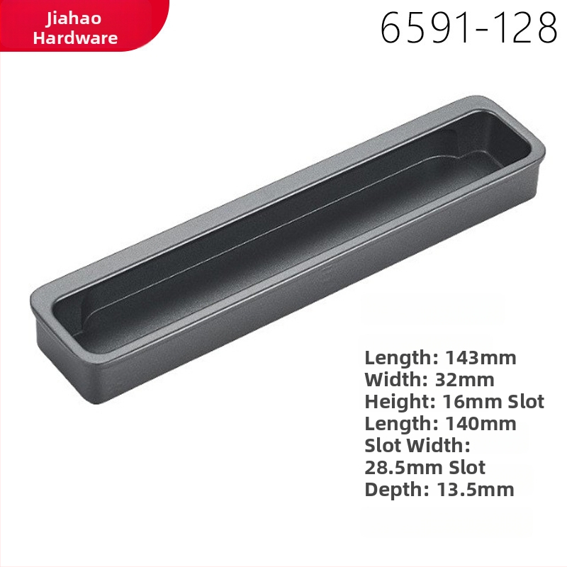 Aluminijski skriveni ugrađeni držač za ormare, ladice i vrata ormara (Materijal: aluminij; Stil: moderni minimalistički; Premaz: oksidacija)
