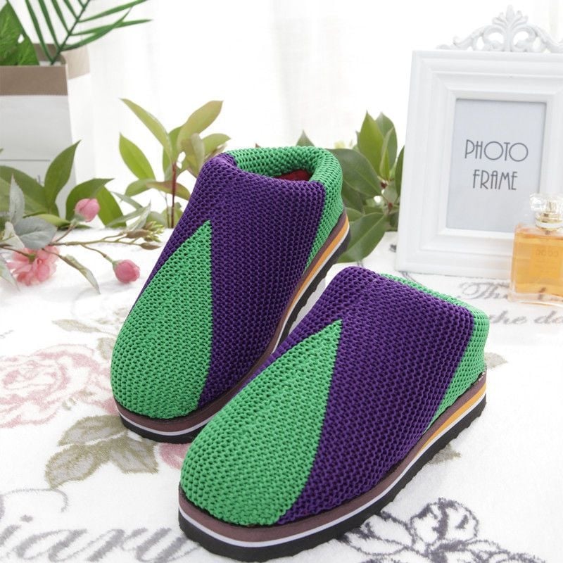 Rankų darbo vilnonės namų šlepetės, odinė įdėklė, vulkanizuotas gumos padas, lengvos ir patvarios