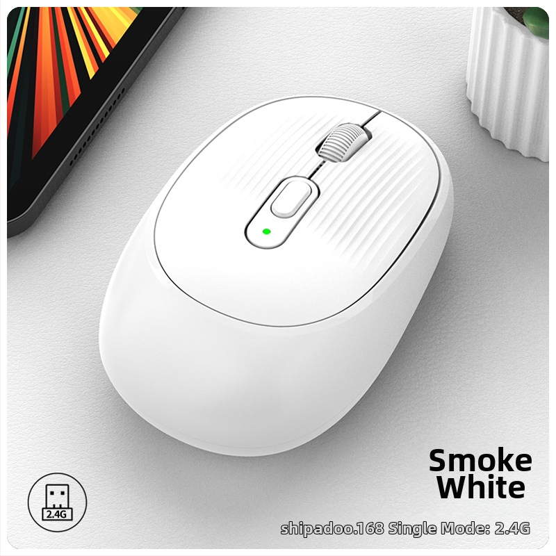 Belaidė pelė W-300, 2400 DPI, Bluetooth ir 2.4G dviejų režimų belaidė, ergonomiška, Plug-and-Play