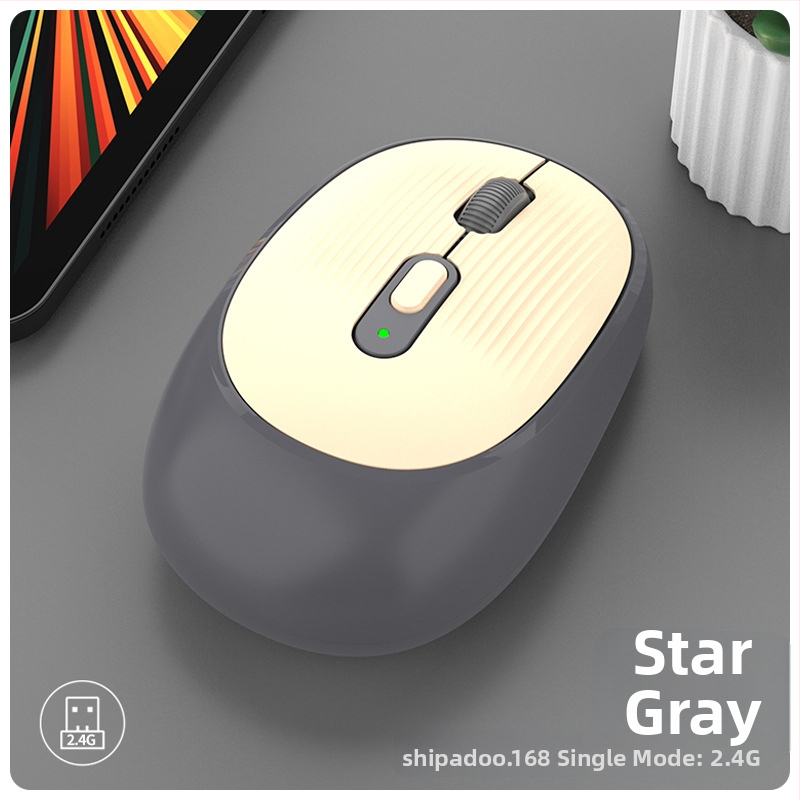 Belaidė pelė W-300, 2400 DPI, Bluetooth ir 2.4G dviejų režimų belaidė, ergonomiška, Plug-and-Play