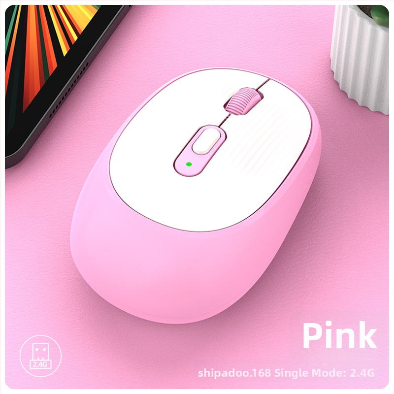 Belaidė pelė W-300, 2400 DPI, Bluetooth ir 2.4G dviejų režimų belaidė, ergonomiška, Plug-and-Play