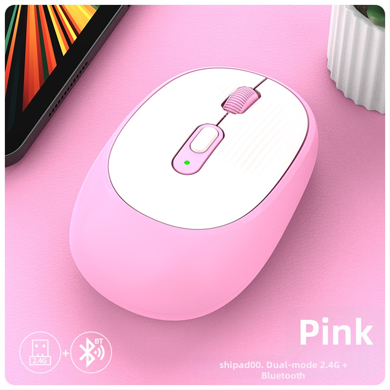 Belaidė pelė W-300, 2400 DPI, Bluetooth ir 2.4G dviejų režimų belaidė, ergonomiška, Plug-and-Play