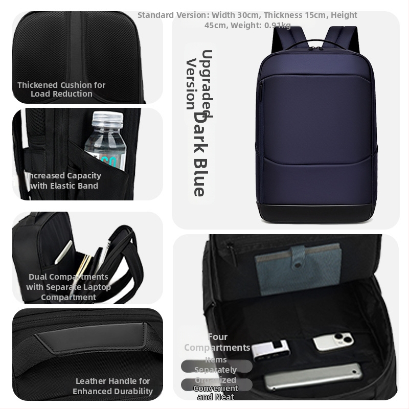 Batoh na obchodné cestovanie s veľkou kapacitou 36–55 L, vhodný pre 14-palcový notebook, skladací, s zakriveným ramenným popruhom