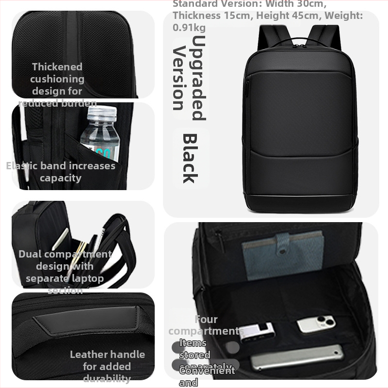 Batoh na obchodné cestovanie s veľkou kapacitou 36–55 L, vhodný pre 14-palcový notebook, skladací, s zakriveným ramenným popruhom