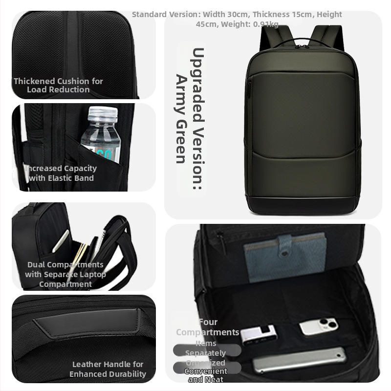 Batoh na obchodné cestovanie s veľkou kapacitou 36–55 L, vhodný pre 14-palcový notebook, skladací, s zakriveným ramenným popruhom