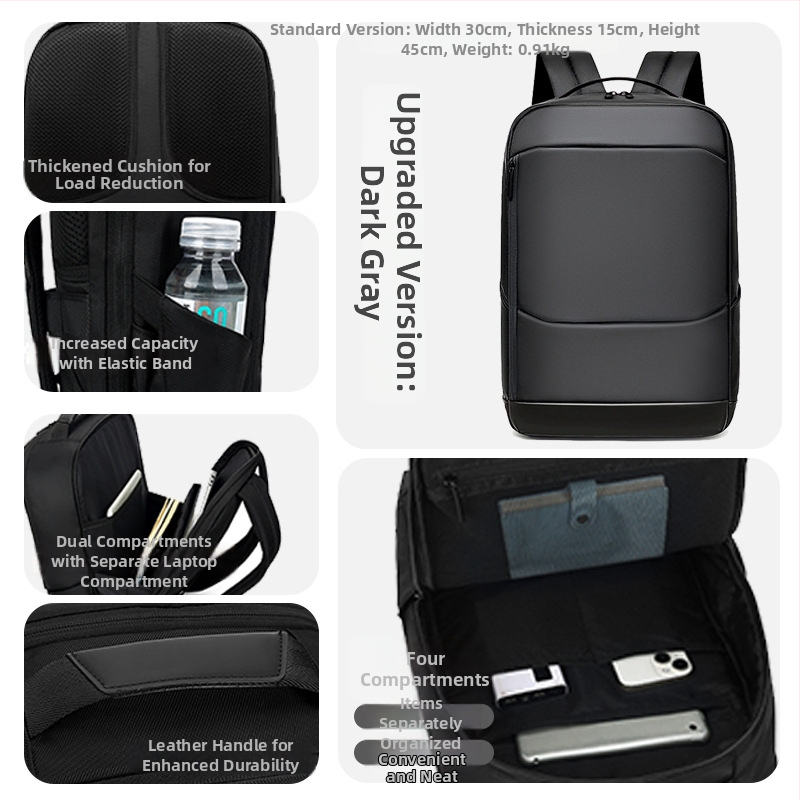 Batoh na obchodné cestovanie s veľkou kapacitou 36–55 L, vhodný pre 14-palcový notebook, skladací, s zakriveným ramenným popruhom