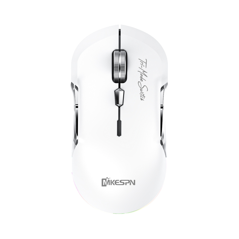 Herná myš s 10 makroklávesami, trojmódová konektivita (drôtová, 2,4G bezdrôtová a Bluetooth), 10000 DPI, model W12.