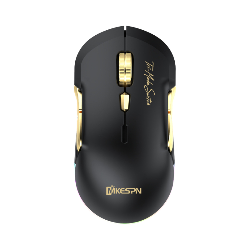 Herná myš s 10 makroklávesami, trojmódová konektivita (drôtová, 2,4G bezdrôtová a Bluetooth), 10000 DPI, model W12.