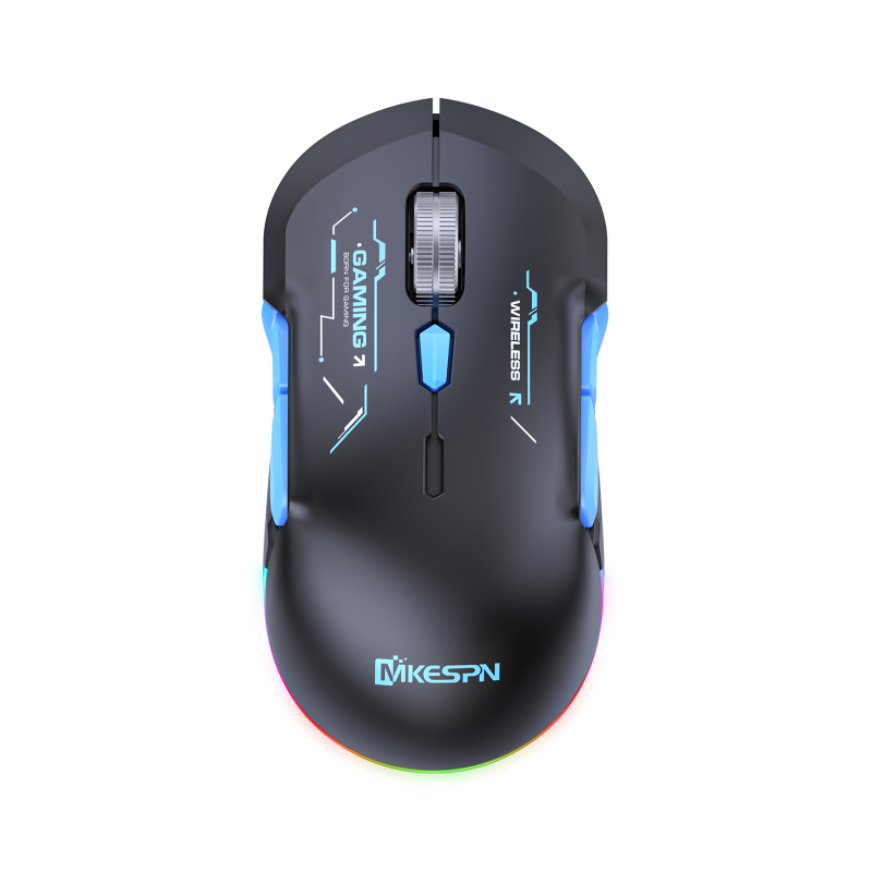 Herná myš s 10 makroklávesami, trojmódová konektivita (drôtová, 2,4G bezdrôtová a Bluetooth), 10000 DPI, model W12.