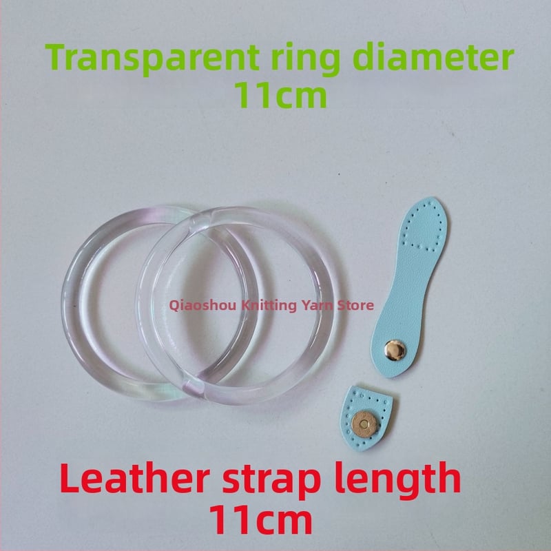 Χειροποίητο αξεσουάρ για τσάντες - μαγνητικό δερμάτινο κούμπωμα, κυκλικό διαφανές στοιχείο, πλεκτό υλικό με κοχύλι