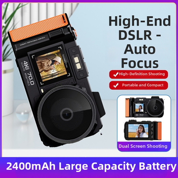 All-in-One 4K Skaitmeninė kamera su CMOS jutikliu, dvigubas ekranas 3.54in/1.54in, Wi‑Fi, naktinis matymas