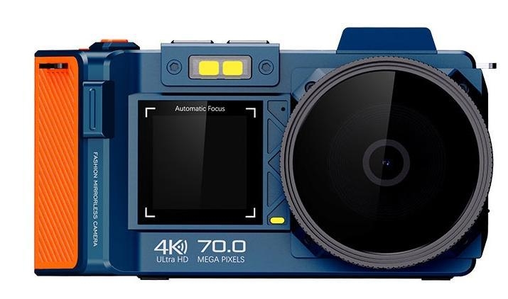 All-in-One 4K Skaitmeninė kamera su CMOS jutikliu, dvigubas ekranas 3.54in/1.54in, Wi‑Fi, naktinis matymas