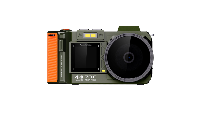 All-in-One 4K Skaitmeninė kamera su CMOS jutikliu, dvigubas ekranas 3.54in/1.54in, Wi‑Fi, naktinis matymas