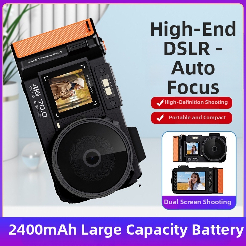 All-in-One 4K Skaitmeninė kamera su CMOS jutikliu, dvigubas ekranas 3.54in/1.54in, Wi‑Fi, naktinis matymas