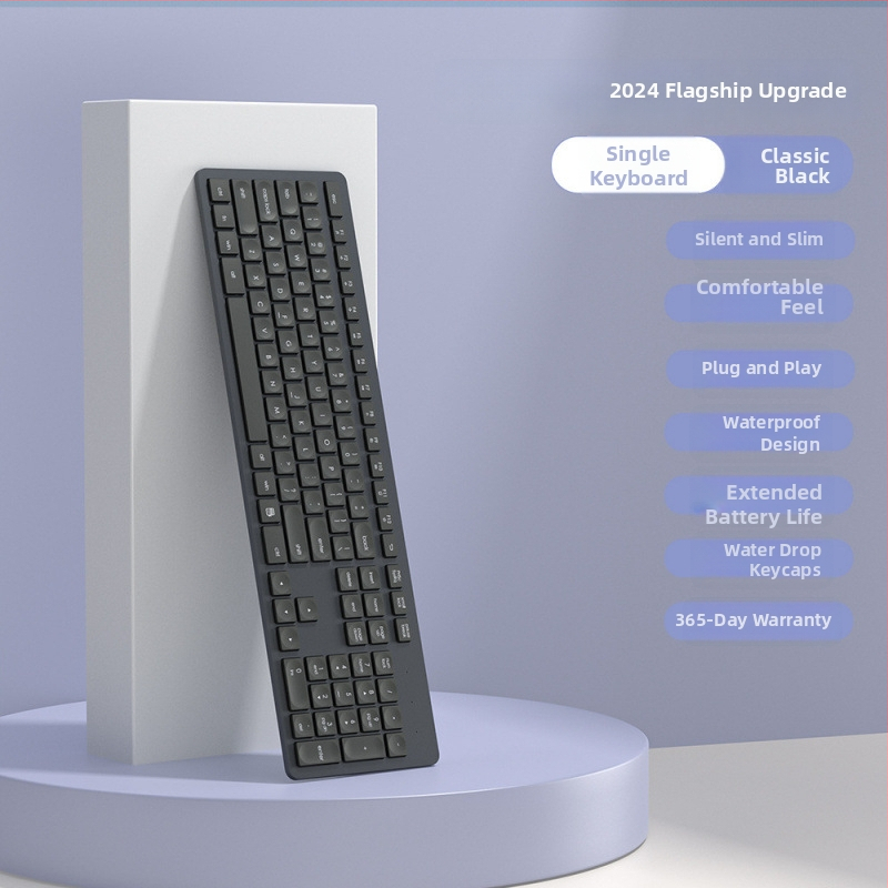 Ultra tenký bezdrôtový set klávesnice a myši – tiché písanie, univerzálna kompatibilita, PBT plast