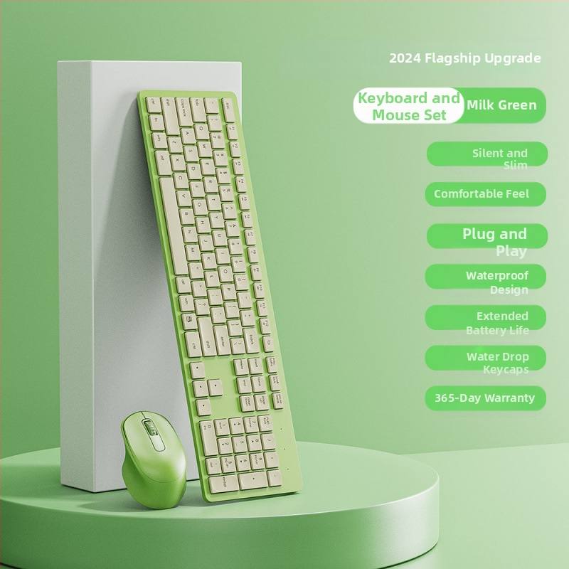 Ultra tenký bezdrôtový set klávesnice a myši – tiché písanie, univerzálna kompatibilita, PBT plast