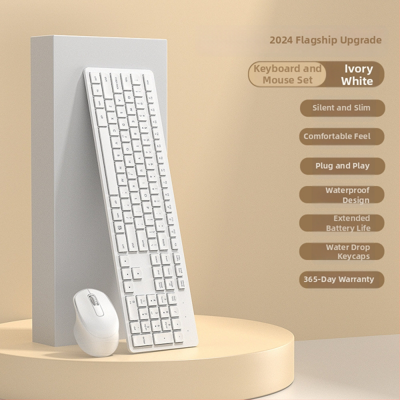 Ultra tenký bezdrôtový set klávesnice a myši – tiché písanie, univerzálna kompatibilita, PBT plast