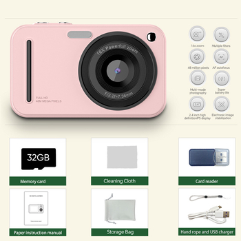 Cameră digitală X5 – compact portabil cu senzor CCD 24M+, senzor 1/2.7 inch, zoom optic 16x, stabilizare dublă a imaginii