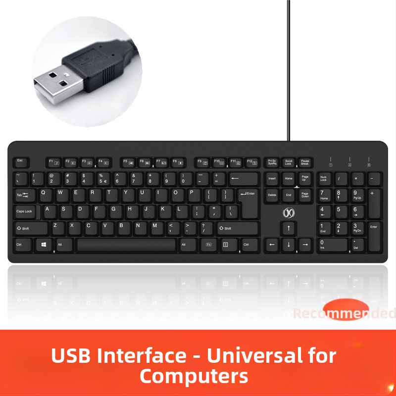 Káblová klávesnica pre stolný počítač a notebook s PS/2 a USB rozhraniami, určená pre kanceláriu a hranie