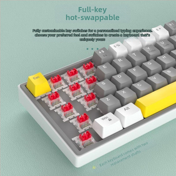 68-klávesová mechanická klávesnica, hot-swappable, káblové pripojenie, lineárny spínač, bez podsvietenia