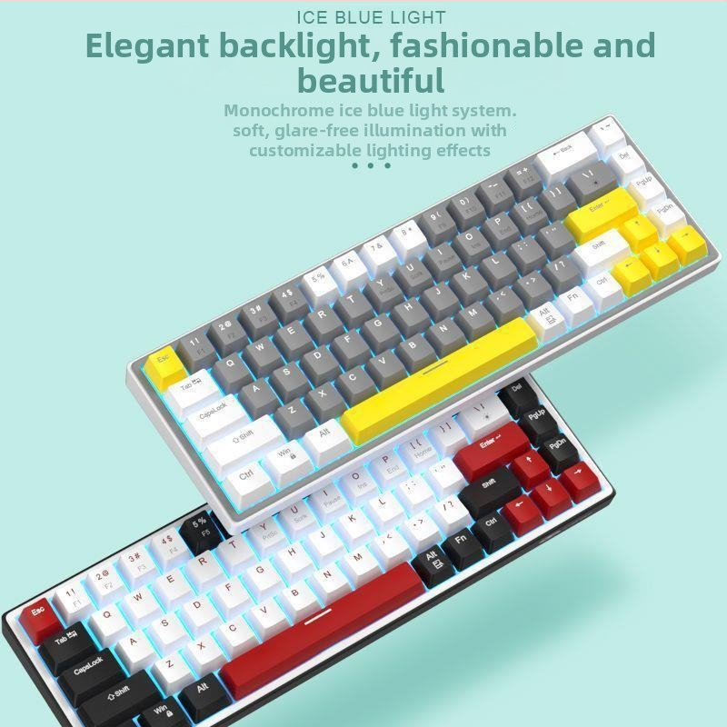 68-klávesová mechanická klávesnica, hot-swappable, káblové pripojenie, lineárny spínač, bez podsvietenia