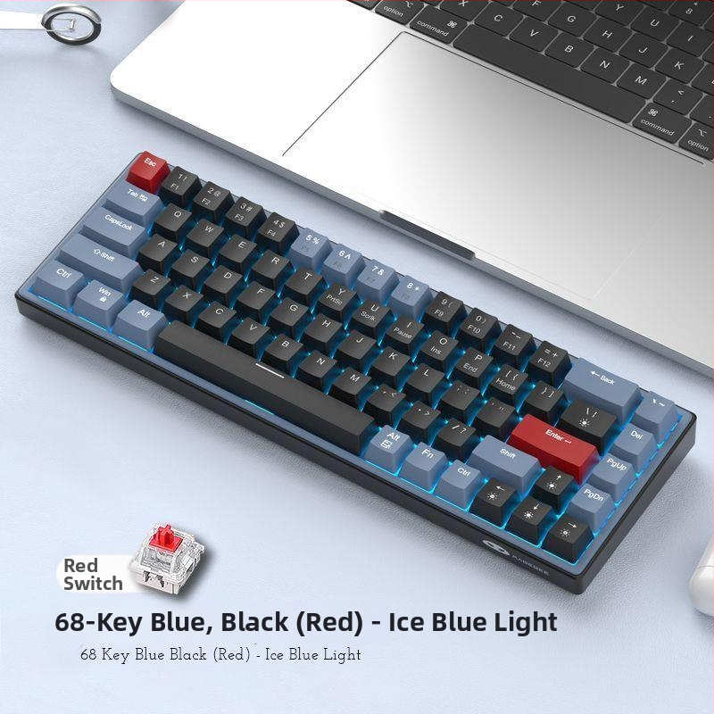 68-klávesová mechanická klávesnica, hot-swappable, káblové pripojenie, lineárny spínač, bez podsvietenia