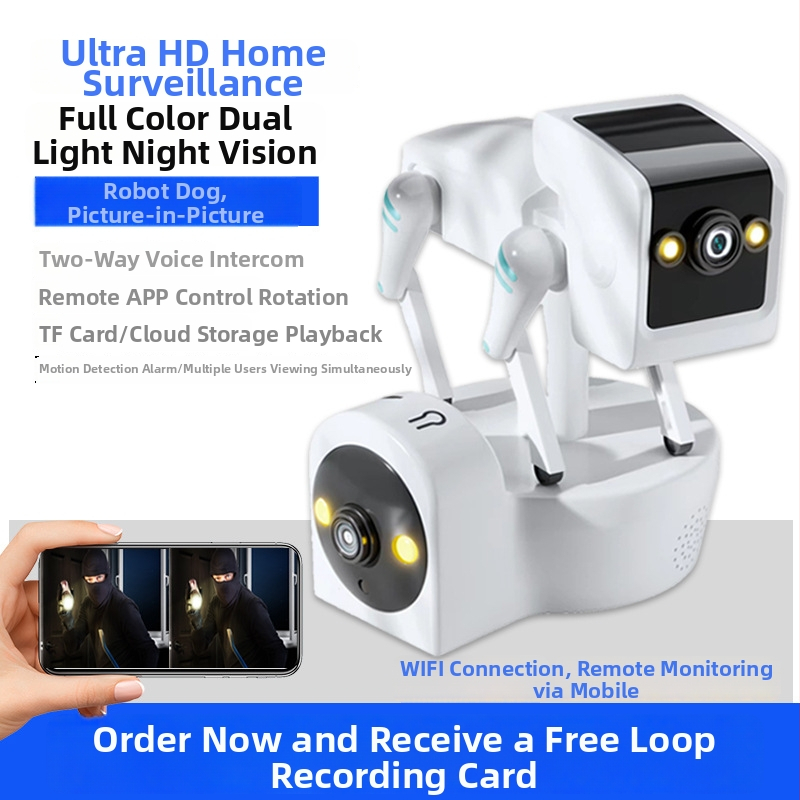 Inteliģenta iekšējā kamera 1080p, 3.6mm objektīvs, nakts redze, divu ekrānu skatījums, vadība ar lietotni