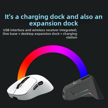 Магнитна зарядна база за Logitech G502/G903 с USB докинг станция, жично USB свързване, кабел 1.5 м; включва зарядна база, заряден модул, кабел за данни и ръководство