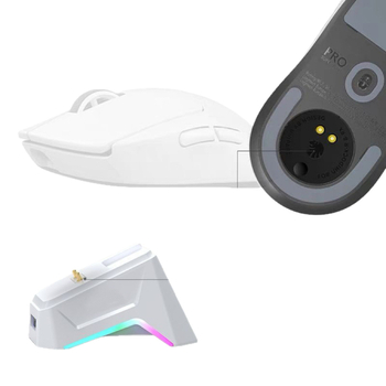 Магнитна зарядна база за Logitech G502/G903 с USB докинг станция, жично USB свързване, кабел 1.5 м; включва зарядна база, заряден модул, кабел за данни и ръководство