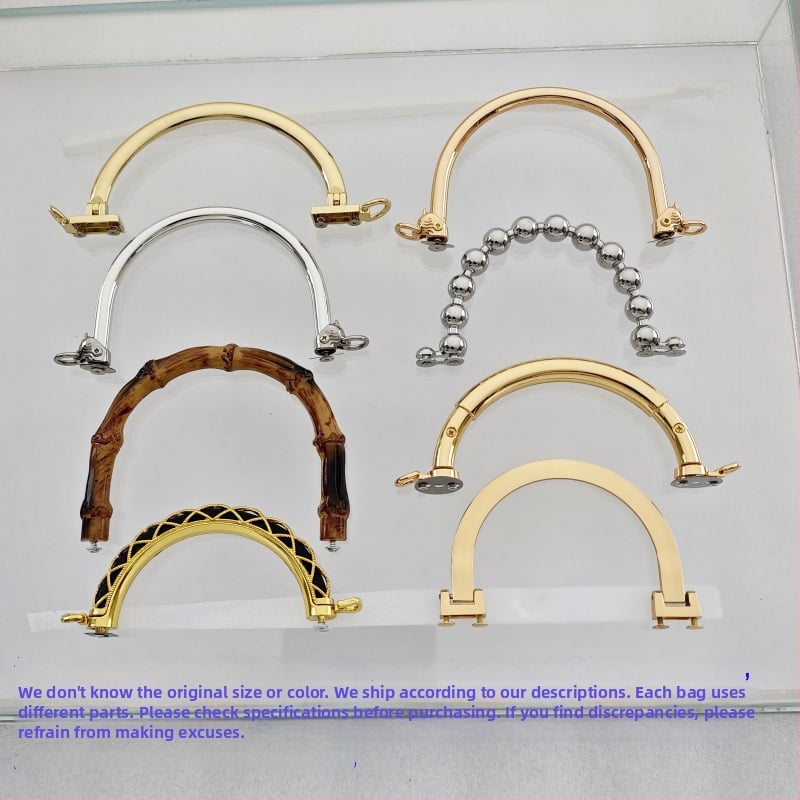 Σετ εξαρτημάτων τσάντας: κυκλικές και ημικυκλικές λαβές, κούφιες λαβές, μεταλλικές σταθερές λαβές, αξεσουάρ με χάντρες μπαμπού και δαχτυλίδια μεταφοράς — Άνοιξη 2024.