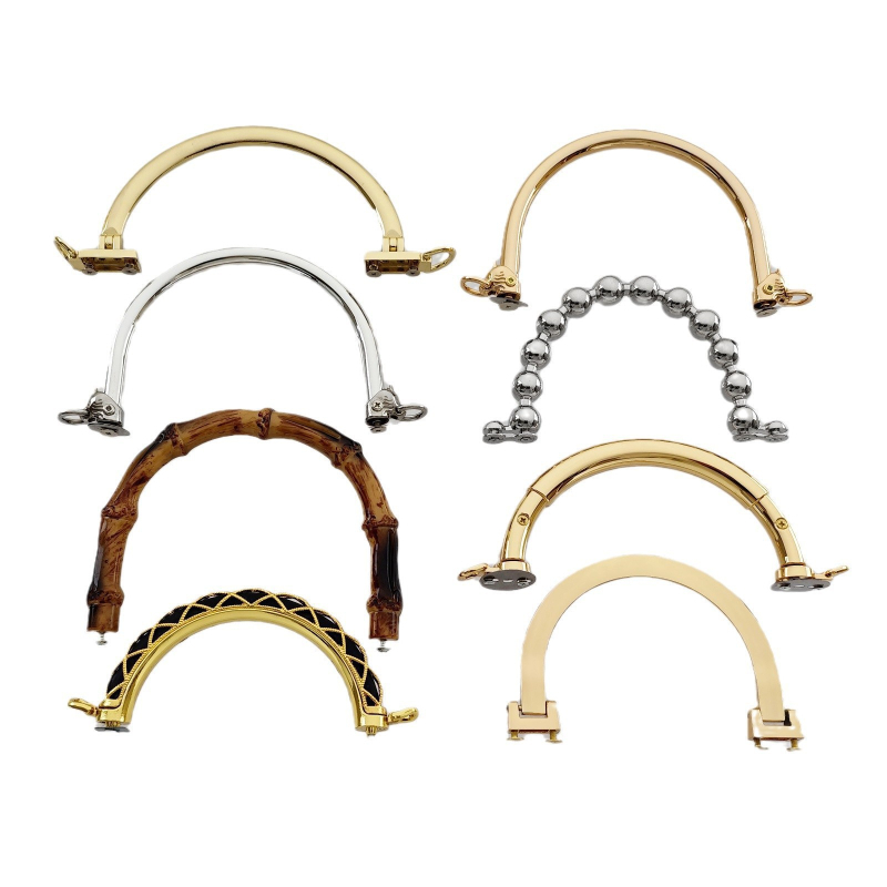 Σετ εξαρτημάτων τσάντας: κυκλικές και ημικυκλικές λαβές, κούφιες λαβές, μεταλλικές σταθερές λαβές, αξεσουάρ με χάντρες μπαμπού και δαχτυλίδια μεταφοράς — Άνοιξη 2024.