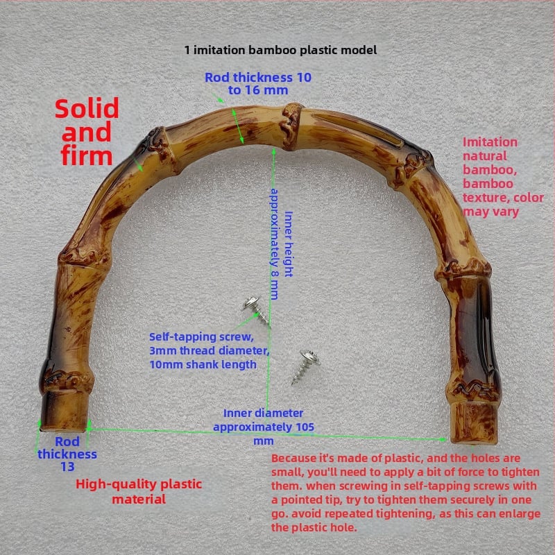Σετ εξαρτημάτων τσάντας: κυκλικές και ημικυκλικές λαβές, κούφιες λαβές, μεταλλικές σταθερές λαβές, αξεσουάρ με χάντρες μπαμπού και δαχτυλίδια μεταφοράς — Άνοιξη 2024.