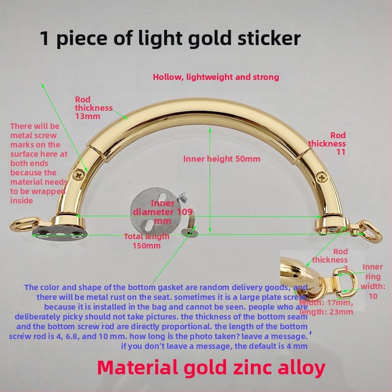 Σετ εξαρτημάτων τσάντας: κυκλικές και ημικυκλικές λαβές, κούφιες λαβές, μεταλλικές σταθερές λαβές, αξεσουάρ με χάντρες μπαμπού και δαχτυλίδια μεταφοράς — Άνοιξη 2024.
