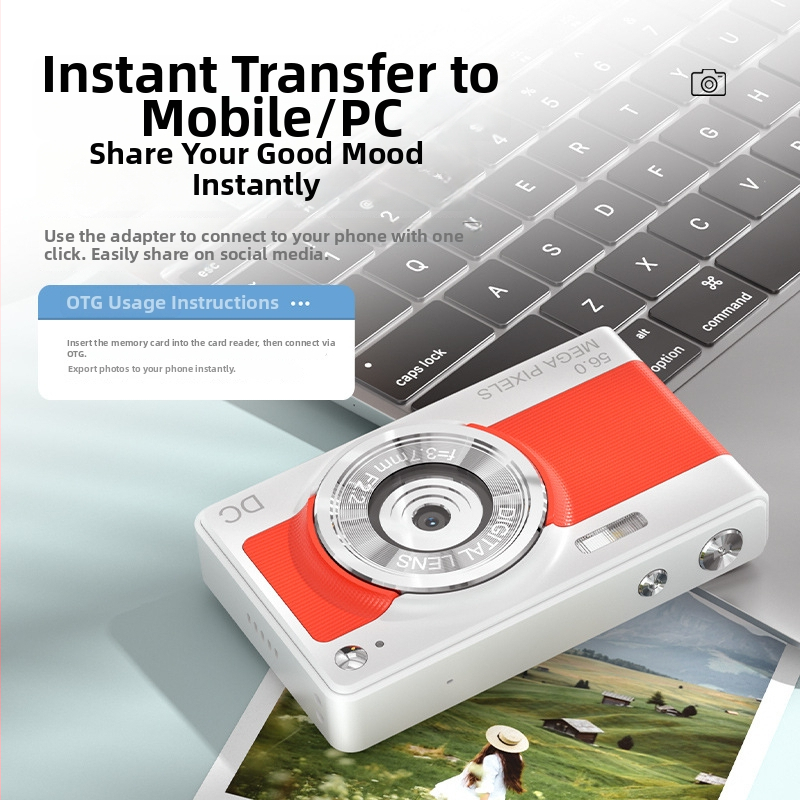 CCD digitálny fotoaparát s automatickým zaostrovaním — 56 MP, 16x optický zoom, priorita tváre, elektronická stabilizácia obrazu, USB 2.0