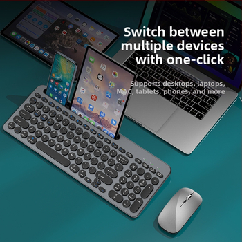 Sada klávesnice a myši so tri režimami, dobíjateľná, tichá, bezdrôtová Bluetooth 2.4G — 105 kláves, Plug-and-Play