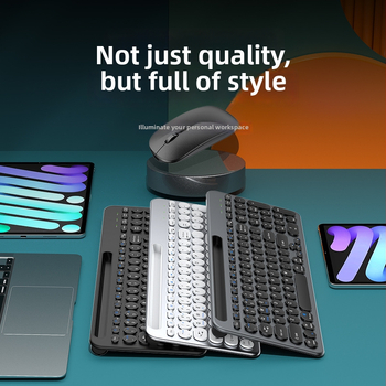 Sada klávesnice a myši so tri režimami, dobíjateľná, tichá, bezdrôtová Bluetooth 2.4G — 105 kláves, Plug-and-Play