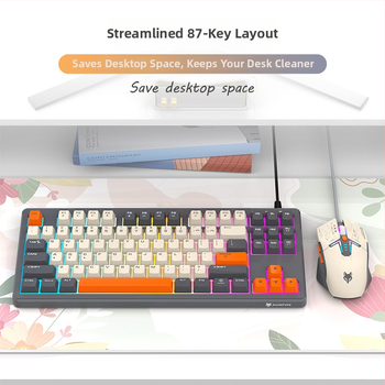 Tastatură cu membrană, cu fir, până la 87 taste, iluminare de fundal, rezistentă la apă