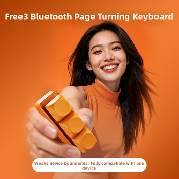 Hanlin Reading Free3 Πληκτρολόγιο ανάγνωσης ηλεκτρονικών βιβλίων με γυρισμό σελίδων, Bluetooth μηχανικό πληκτρολόγιο με 3 κουμπιά, Κόκκινος άξονας, RGB οπισθοφωτισμός, ABS περίβλημα