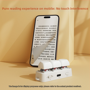 Hanlin Reading Free3 Πληκτρολόγιο ανάγνωσης ηλεκτρονικών βιβλίων με γυρισμό σελίδων, Bluetooth μηχανικό πληκτρολόγιο με 3 κουμπιά, Κόκκινος άξονας, RGB οπισθοφωτισμός, ABS περίβλημα