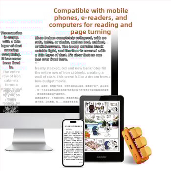 Hanlin Reading Free3 Πληκτρολόγιο ανάγνωσης ηλεκτρονικών βιβλίων με γυρισμό σελίδων, Bluetooth μηχανικό πληκτρολόγιο με 3 κουμπιά, Κόκκινος άξονας, RGB οπισθοφωτισμός, ABS περίβλημα