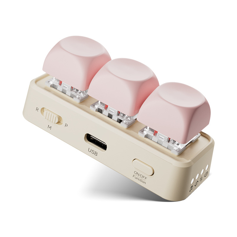 Hanlin Reading Free3 Πληκτρολόγιο ανάγνωσης ηλεκτρονικών βιβλίων με γυρισμό σελίδων, Bluetooth μηχανικό πληκτρολόγιο με 3 κουμπιά, Κόκκινος άξονας, RGB οπισθοφωτισμός, ABS περίβλημα