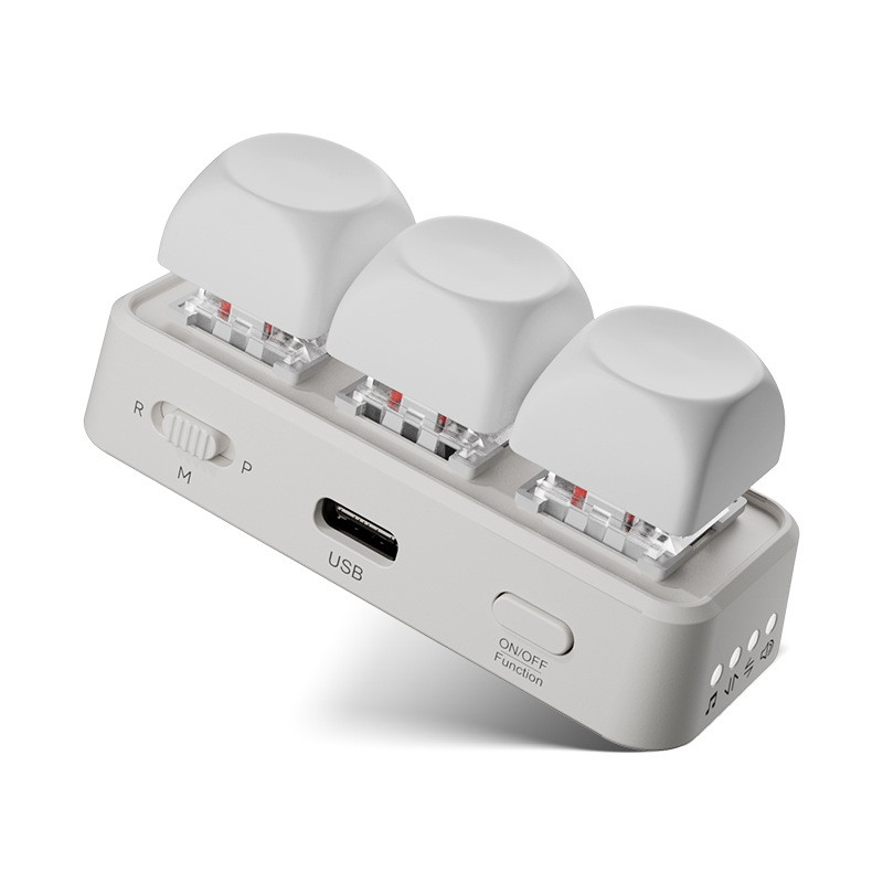 Hanlin Reading Free3 Πληκτρολόγιο ανάγνωσης ηλεκτρονικών βιβλίων με γυρισμό σελίδων, Bluetooth μηχανικό πληκτρολόγιο με 3 κουμπιά, Κόκκινος άξονας, RGB οπισθοφωτισμός, ABS περίβλημα