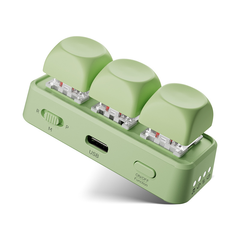 Hanlin Reading Free3 Πληκτρολόγιο ανάγνωσης ηλεκτρονικών βιβλίων με γυρισμό σελίδων, Bluetooth μηχανικό πληκτρολόγιο με 3 κουμπιά, Κόκκινος άξονας, RGB οπισθοφωτισμός, ABS περίβλημα