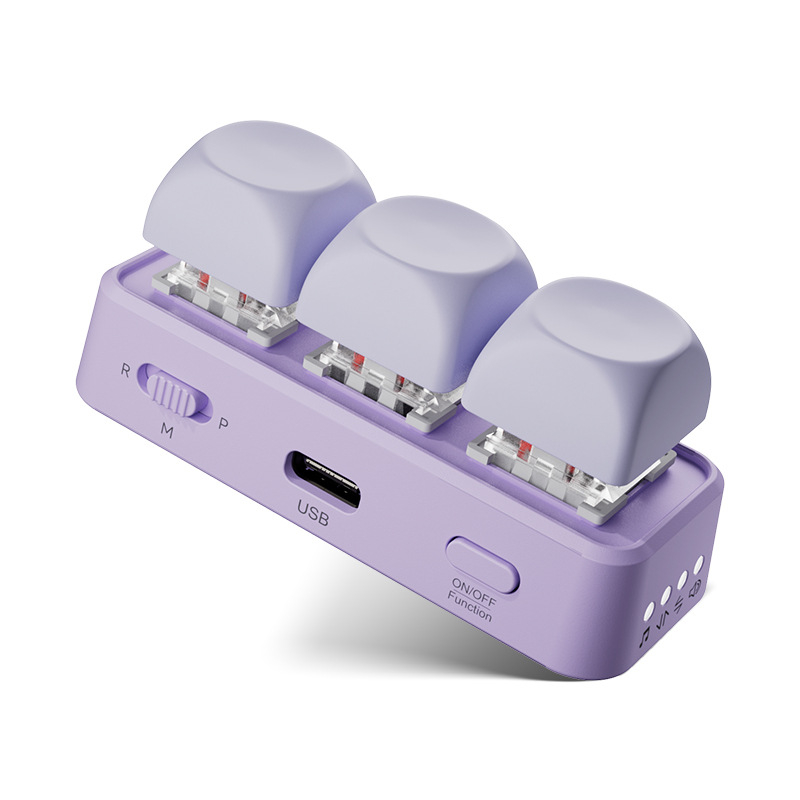 Hanlin Reading Free3 Πληκτρολόγιο ανάγνωσης ηλεκτρονικών βιβλίων με γυρισμό σελίδων, Bluetooth μηχανικό πληκτρολόγιο με 3 κουμπιά, Κόκκινος άξονας, RGB οπισθοφωτισμός, ABS περίβλημα