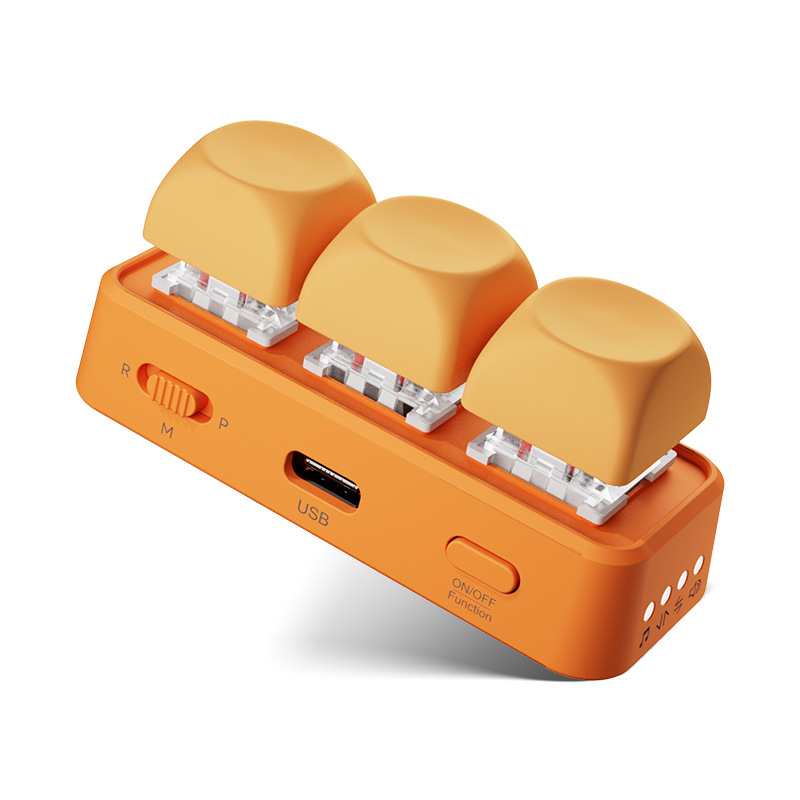 Hanlin Reading Free3 Πληκτρολόγιο ανάγνωσης ηλεκτρονικών βιβλίων με γυρισμό σελίδων, Bluetooth μηχανικό πληκτρολόγιο με 3 κουμπιά, Κόκκινος άξονας, RGB οπισθοφωτισμός, ABS περίβλημα