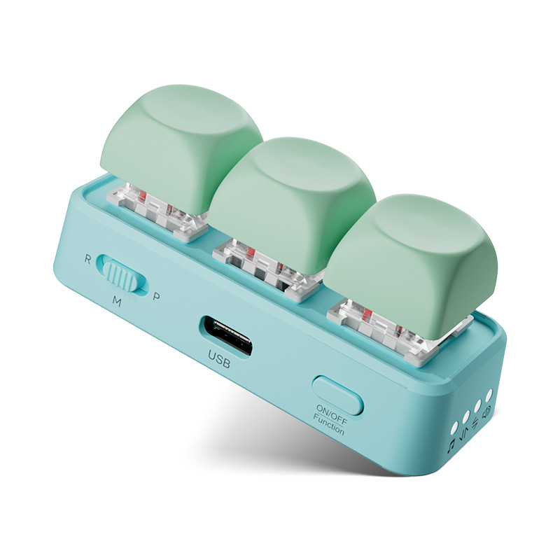 Hanlin Reading Free3 Πληκτρολόγιο ανάγνωσης ηλεκτρονικών βιβλίων με γυρισμό σελίδων, Bluetooth μηχανικό πληκτρολόγιο με 3 κουμπιά, Κόκκινος άξονας, RGB οπισθοφωτισμός, ABS περίβλημα