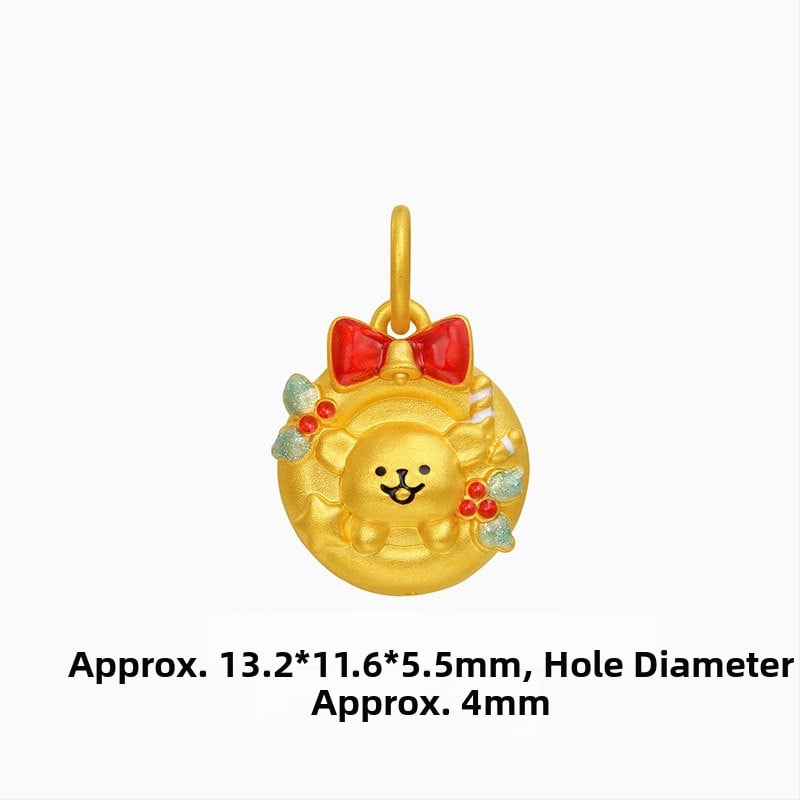 Bead pentru brățară cu cățeluș desen animat — Aur alluvial, placare 24K, electroplacare, unisex, Primăvara 2025