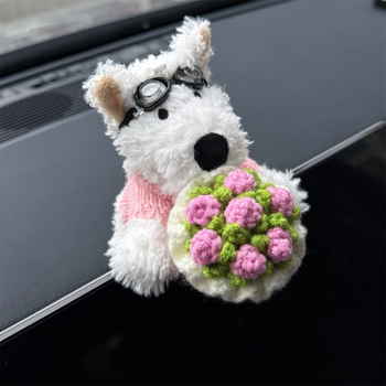 Λούτρινο διακοσμητικό αυτοκινήτου με West Highland White Terrier, μοντέρνο στυλ, μάρκα Shuai hao, μοντέλο γενικής χρήσης